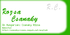rozsa csanaky business card